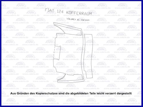 Kofferraumteppich 124 DS, Volumex mit Seitenteilen